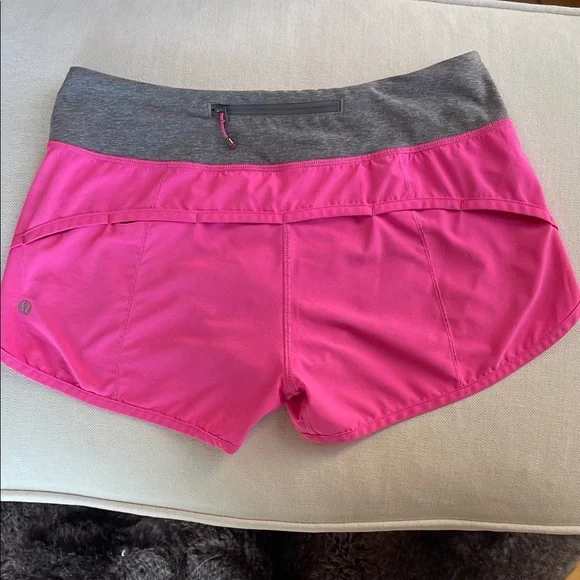 Lululemon Speed Short 4-way Stretch Raspberry Glo Light/Heathered Slate, size 6 - Picture 5 of 8
